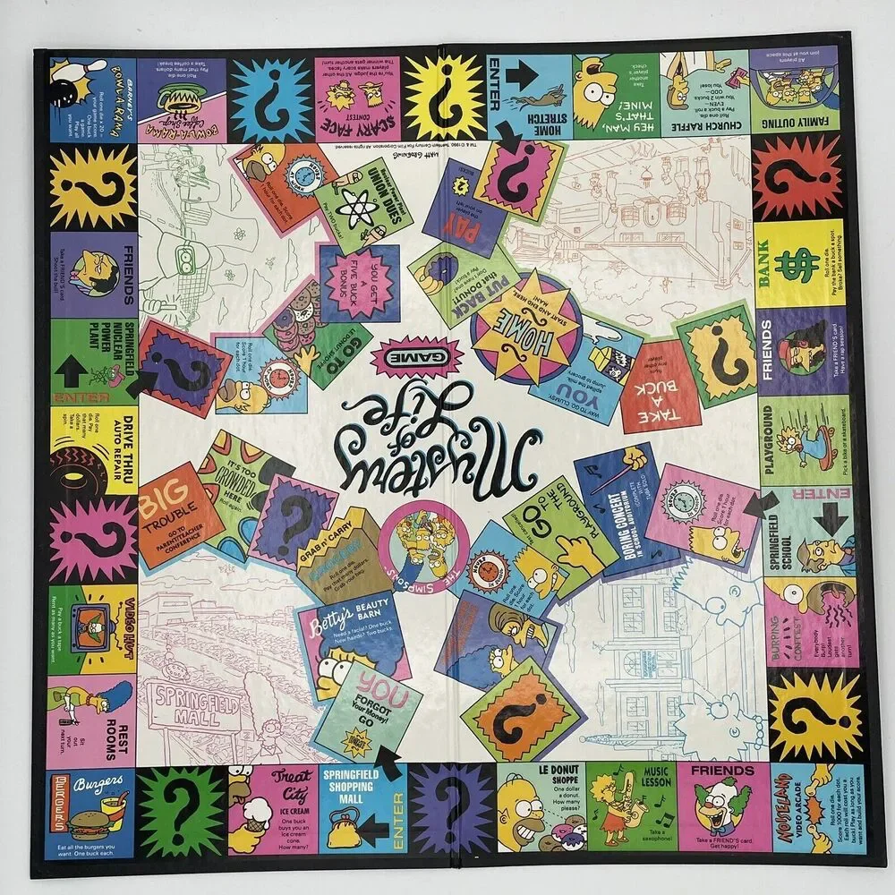 1990 The Simpsons Mystery Life Game by Cardinal, Not Complete!
